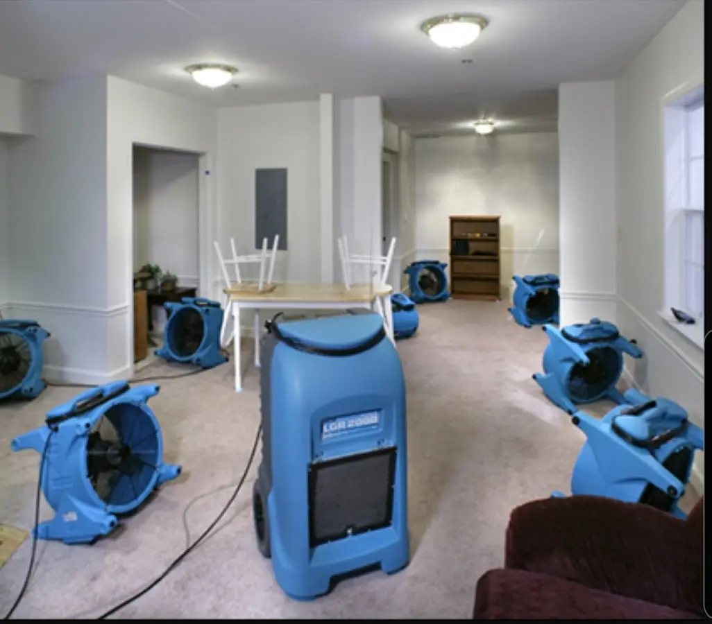 Air movers and dehumidifier setup for Water Extraction & Removal in Anaheim