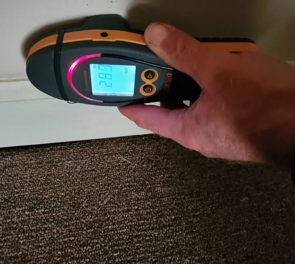 Moisture detection at baseboard during Burst Pipe Cleanup in Anaheim